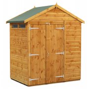 Power 4x6 Apex Secure Garden Shed - Double Door